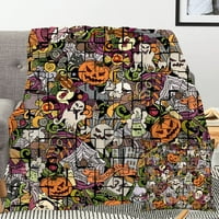 Хелоуин одеяло с калъфка за възглавница, призрачно дърво клони одеяло за хол Хелоуин стая декор парти,331, 40х58