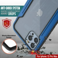 Punkcase iPhone Pro Ma Ravenger Case Защитен военен клас многослоен покрив [тъмно синьо]