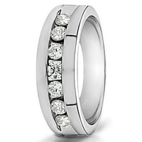 Блестящ моасанит монтиран в чисто сребро блестящ моасанит моасанит мъжки сватбен пръстен