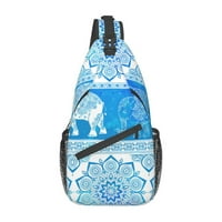 Синя Пейсли слон раница гърдите прашка чанта кръстосано тяло рамо чанта дневен пакет за туризъм пътуване жени мъже