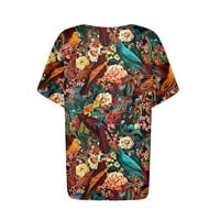 Роял любов Дамски Ризи флорални върхове за жени, жените бутон надолу мода ежедневни ризи с къс ръкав блуза