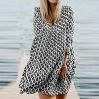 Yuwull Sundresses for Women Trendy Womens Summer Dress Fashion Fashion Жени ежедневни печат плаж