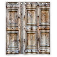 Стара дървена врата душ завеса за баня водоустойчив декор за дома