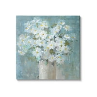 Ступел индустрии бяла маргаритка цъфти абстрактни цветя живопис галерия увити платно печат стена изкуство, дизайн от Данхуей най