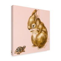 Платно изкуство 'зайче и костенурка' от Пеги Харис