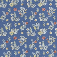 Дейвид Текстил, Инк. 44 памук сутрин цъфтят вдлъбнатини флорални шевни и занаятчийски Плат ярда от Болт, синьо
