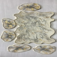 Мраморни табла Geode Coasters със златна облицовка