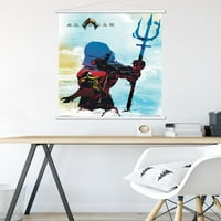 Филм на комикси - Aquaman - Arthur Silhouette Wall Poster с дървена магнитна рамка, 22.375 34