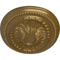 Екена Милуърк 1 2 В 1 2 Х 7 8 П Саверн Таван Медальон, Ръчно Рисуван Бледо Злато
