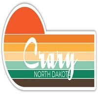 Crary North Dakota Sticker Retro Vintage Sunset City 70S Естетичен дизайн