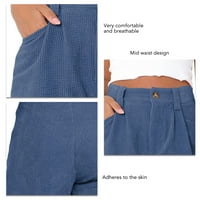 Жени ежедневни къси панталони средни талии с маншети подгъваеми шорти с джобове разхлабени къси панталони