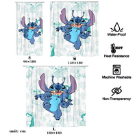 Lilo & Stitch Cloth Troth завеса за душ, сладък душ завеса плат за миещи се за тоалетна баня декор с кука 180*