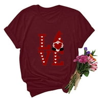 Uublik Valentines дрехи Женски ежедневни любовни писма печат с тениски тениски с къс ръкав