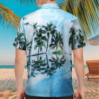 Cllios Хавайска риза за мъже Лятна тропическа риза за печат Небрежен къс ръкав бутон надолу по алоха риза отгоре за плажна ваканция