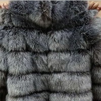 Honeeladyy Sales жени пухкави късо палто зимно топло плюшено яке луксоз