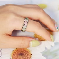 Въртящ се пръстен, джаджа за тревожност пръстен от неръждаема стомана Лунен звезден пръстен за жени мъже размер 6-10
