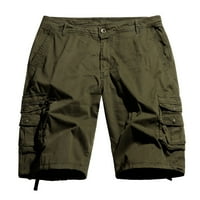 Разчистване Ryrjj Cargo Shorts за мъже Класически спокойни годни леки бойни къси панталони много джоба на открито туризъм шорти
