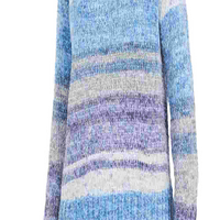 & Компания Дамски синьо омбре с дълъг ръкав екипаж на врата пуловер размер: s