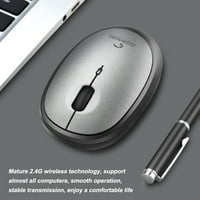 Ирене Неизбежент компютърна пластмасова безжична мишка с УСБ приемник 1600дпи ергономична батерия експлоатирани оптични мишки за уеб браузър лаптоп Черно сиво