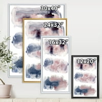 Дизайнарт 'сини и розови облаци с бежови петна и' модерна рамка платно стена арт принт