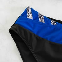 Tking fashion дамски секси бикини две бански костюми отпечатани кореми за корем на корема предни атлетически бански костюм Royal Blue XL