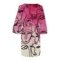 Базири летни рокли за жени флорални рокли женски V-образен моден ръкав мини рокли розови l