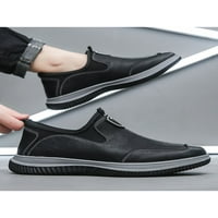 Lumento Mens Бизнес обувки Шофиране хлябове приплъзване на ежедневни обувки Кръгли пръсти Апартаменти Разходки Лека кожа Черно 9