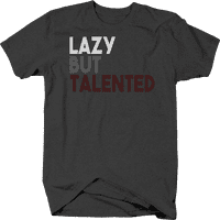 Мързелива, но талантлива тениска за мъже 2ХЛ Тъмно сиво