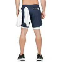 Jmntiy Men's Double Layer Sports Shorts фитнес и тренировки Бързо сухи пет панталони