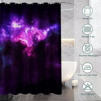 Galaxy Space Star Print Bathtub Завестната завеса за душ с куки за баня водоустойчива баня завеса за душ, 1, 150x
