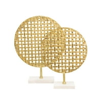 Кингстън Лайф 17 златен декор с кръгла мрежа на мраморна основа