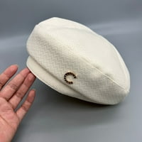 Жените не периферия полиестер тъкане Барета шапка плътен цвят шапка за жени момичета Лесно съвпадение