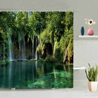 Водопад душ завеси естествена природа гора за баня фон баня завеса полиестер водоустойчив домашен екран с кука