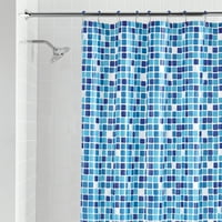 Крепежни елементи мозайка Пеева завеса за душ завеса и куки комплект, синьо