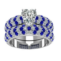 Кулузего луксозни лъскави бижута с пълни диамантени пръстени сватбени булчински пръстени обещават пръстени