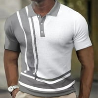 Голф ризи за мъже Мъжки летен бутон Кариран с къс ръкав Топ цветни блоки