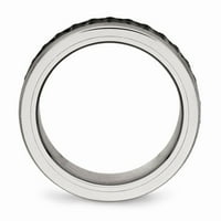 Първична стомана от неръждаема стомана, полиран черен IP текстуриран пръстен