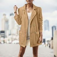 Якета за жени модерно модно свободно палто с райета ревера и джобове за износване