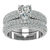 Продължителност, луксозни лъскави бижута с пълни диамантени пръстени сватбени булчински пръстени обещават пръстени