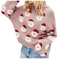 Cuekondy пуловер за жени Коледа сладък шаблон на Дядо Коледа плета мека и гладка красива жена върхове топли плетани дрехи