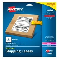 Ейвъри бели етикети за доставка с технология Трублок 18126, 5-1 2 8-1 2