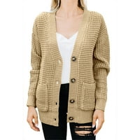 Dellytop Womens Button Down Cardgans Open Front Front Long Loweve Waffle Knit Fall Doaters Coat