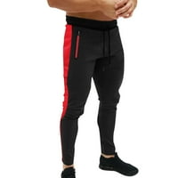 pgeraug мъжки суитчъни спортни потници от тънки панталони Jogging Street с цип джобове товарни панталони за мъже черни m
