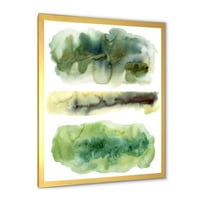 Дизайнарт' златисто зелено абстрактни облаци ИИИ ' модерна рамка Арт Принт