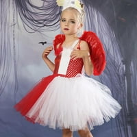 Хелоуин бебешки дрехи Момичета дантелени рокли Детска дантела с къс ръкав принцеси рокли шаферки за конкурс за конкурс за Хелоуин бебе мода Достъпно бебе Хелоуин тоалети