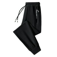 Подаръци на Caicj за мъже панталони отговарят на тънки йога мъжки суитчъри ежедневни джоги с джобове мъжки панталони от средни талия черно, 5xl