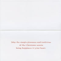Дизайнерски поздрави Дядо Коледа и пингвини, носещи дърво сладка коледна картичка