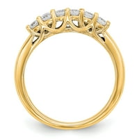 0,75ct. CZ солиден истински 14k жълто злато 6-каменна сватбена лента пръстен