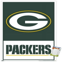 Green Bay Packers - Плакат за стена на лого, 22.375 34