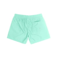 IOPQO Мъжки бански костюми Мъжки бързи сухи плажни панталони обикновени три четвърти панталони разхлабени плувни шорти тренировка мента зелена m